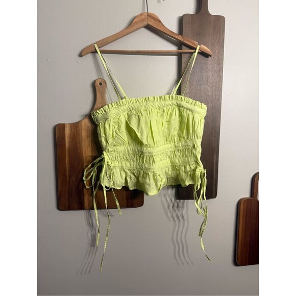 Free People Light Green Oversized Gabby Sleeveless Tube Cropped Tank Top Size XS - Picture 1 of 4